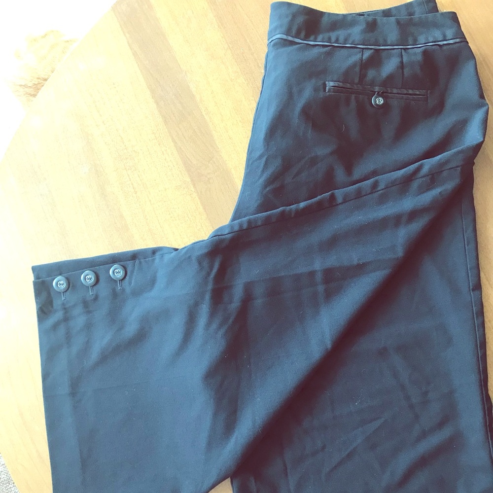 Black Wide-leg Cropped Dress Pants